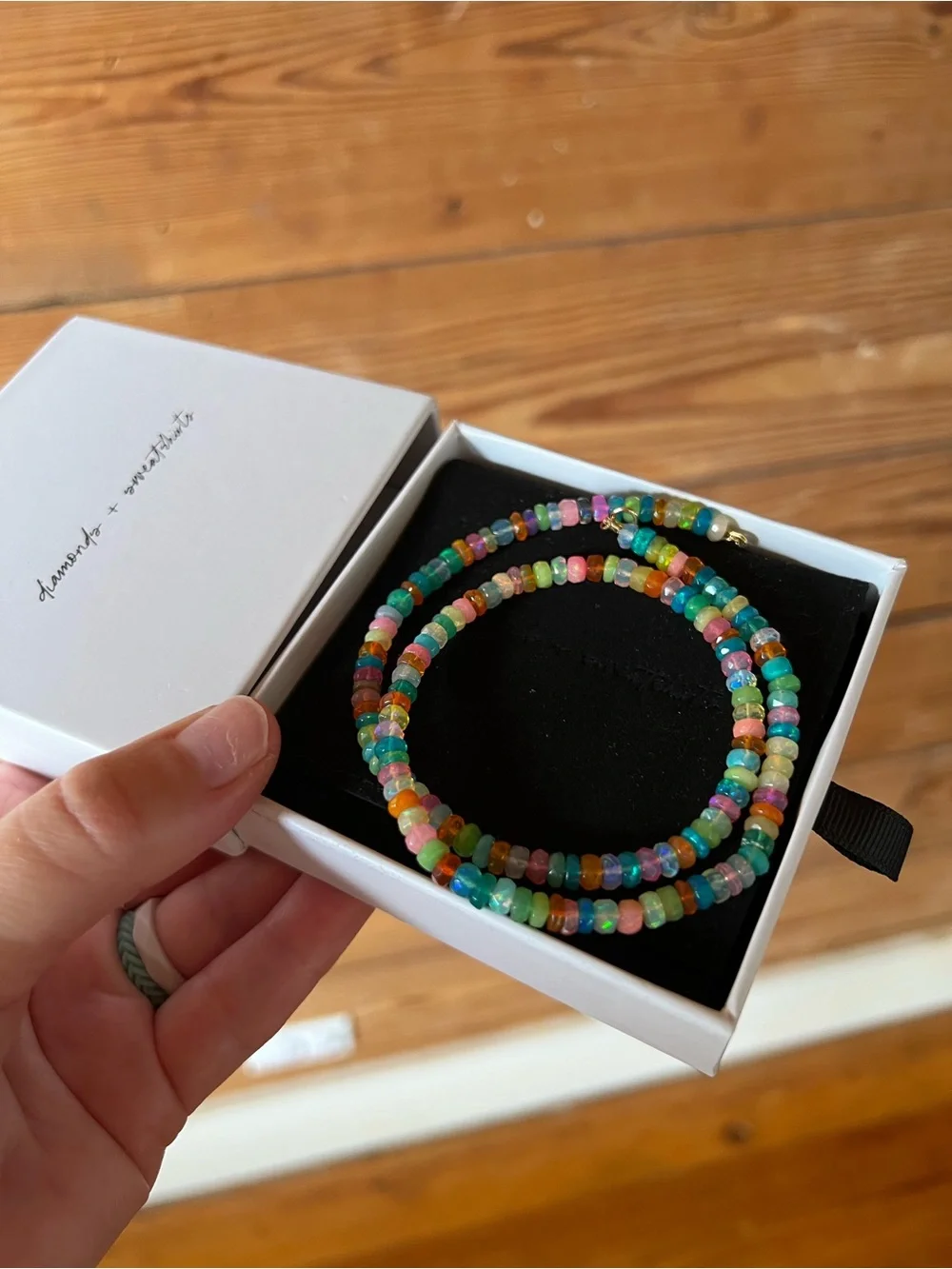 Multicolor Opal Beaded Strand Necklace